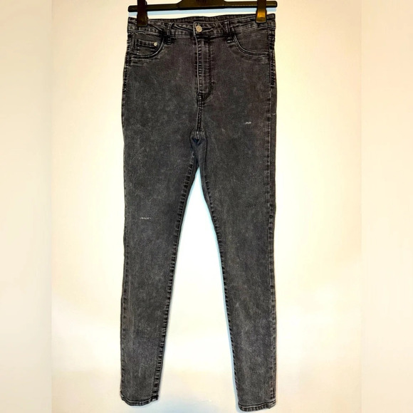 H&M high Waits Washed black Jegging tail let Haunted & Denim Sz 30/32 - Picture 1 of 10